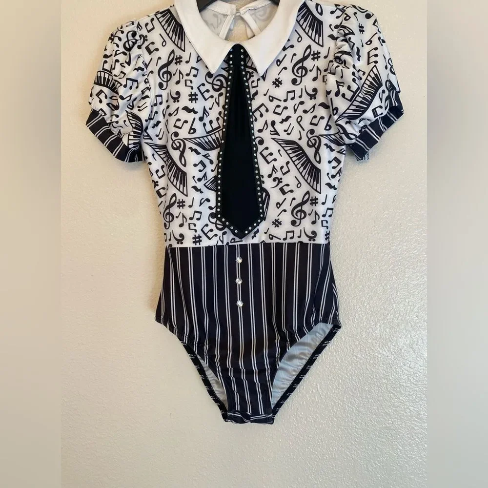 Glamour solo dance costume MUSIC IS IN MY SOUL GCR-099 note leotard SA adult